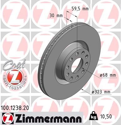 Zimmermann 100.1238.20 - Brzdový kotúč -