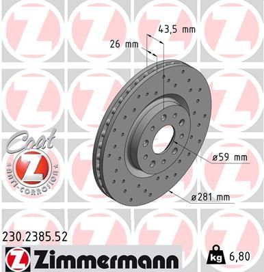 Zimmermann 230.2385.52 - Brzdový kotúč -