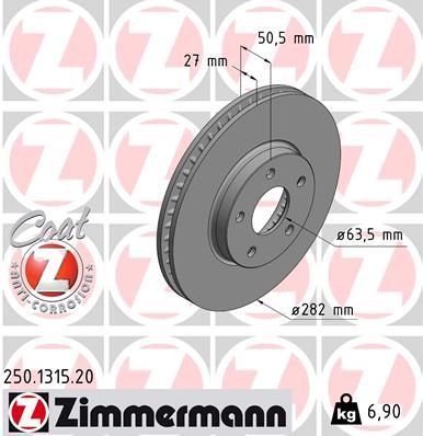 Zimmermann 250.1315.20 - Brzdový kotúč -