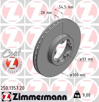 Zimmermann 250.1357.20 - Brzdový kotúč -