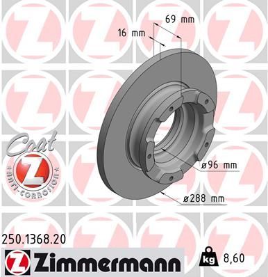 Zimmermann 250.1368.20 - Brzdový kotúč -