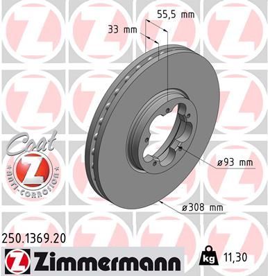 Zimmermann 250.1369.20 - Brzdový kotúč -