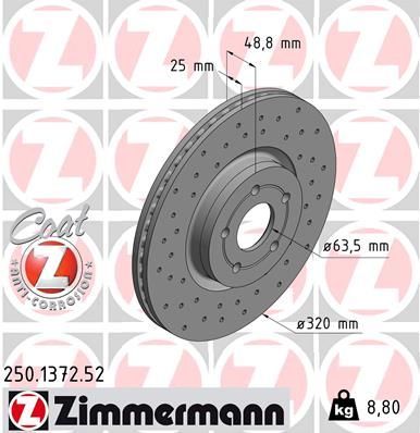 Zimmermann 250.1372.52 - Brzdový kotúč -