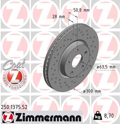 Zimmermann 250.1375.52 - Brzdový kotúč -