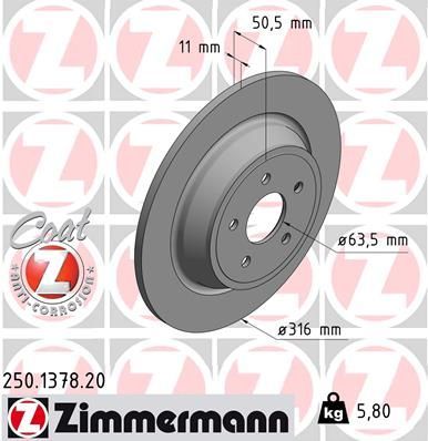 Zimmermann 250.1378.20 - Brzdový kotúč -