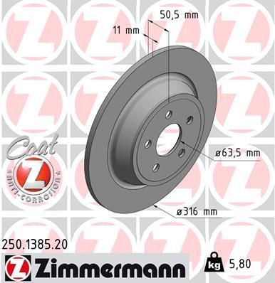 Zimmermann 250.1385.20 - Brzdový kotúč -