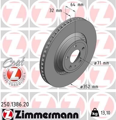 Zimmermann 250.1386.20 - Brzdový kotúč -