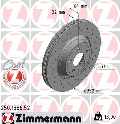 Zimmermann 250.1386.52 - Brzdový kotúč -