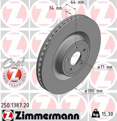 Zimmermann 250.1387.20 - Brzdový kotúč -