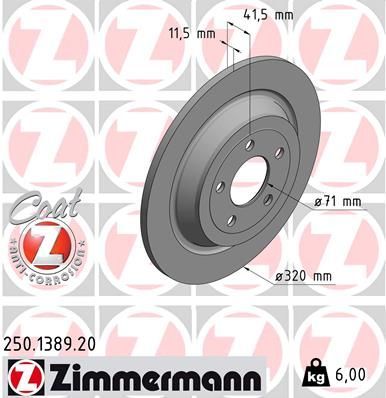 Zimmermann 250.1389.20 - Brzdový kotúč -