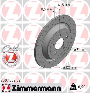 Zimmermann 250.1389.52 - Brzdový kotúč -