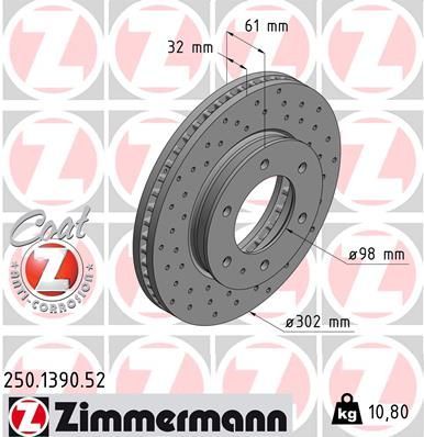 Zimmermann 250.1390.52 - Brzdový kotúč -