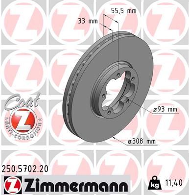 Zimmermann 250.5702.20 - Brzdový kotúč -
