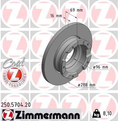 Zimmermann 250.5704.20 - Brzdový kotúč -