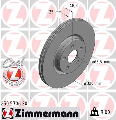 Zimmermann 250.5706.20 - Brzdový kotúč -