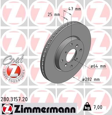 Zimmermann 280.3157.20 - Brzdový kotúč -