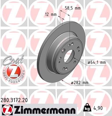 Zimmermann 280.3172.20 - Brzdový kotúč -
