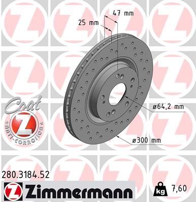 Zimmermann 280.3184.52 - Brzdový kotúč -