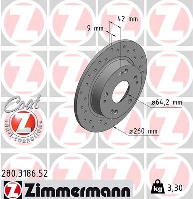 Zimmermann 280.3186.52 - Brzdový kotúč -