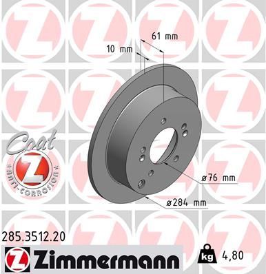 Zimmermann 285.3512.20 - Brzdový kotúč -