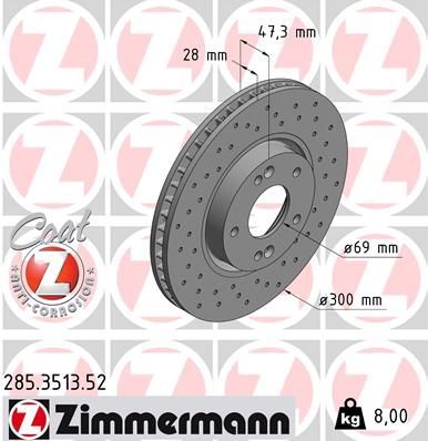 Zimmermann 285.3513.52 - Brzdový kotúč -