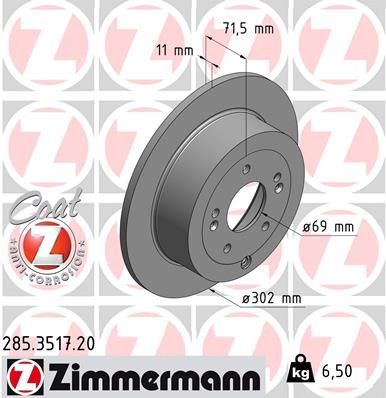 Zimmermann 285.3517.20 - Brzdový kotúč -