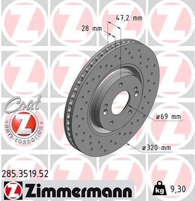 Zimmermann 285.3519.52 - Brzdový kotúč -