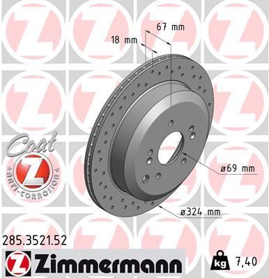 Zimmermann 285.3521.52 - Brzdový kotúč -