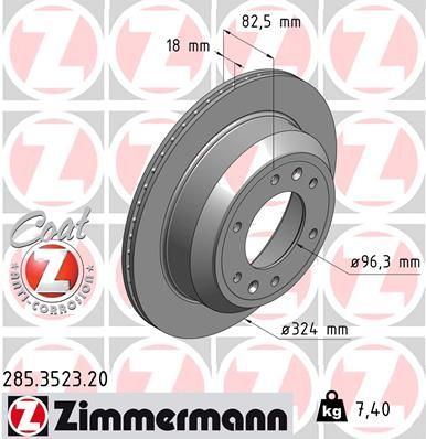 Zimmermann 285.3523.20 - Brzdový kotúč -