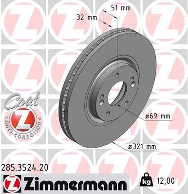 Zimmermann 285.3524.20 - Brzdový kotúč -