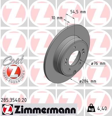 Zimmermann 285.3540.20 - Brzdový kotúč -
