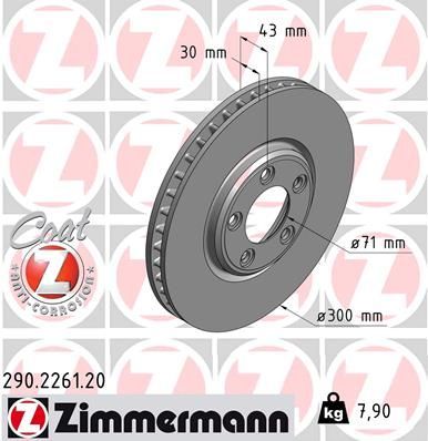 Zimmermann 290.2261.20 - Brzdový kotúč -