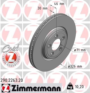 Zimmermann 290.2263.20 - Brzdový kotúč -