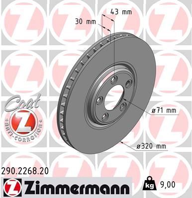 Zimmermann 290.2268.20 - Brzdový kotúč -