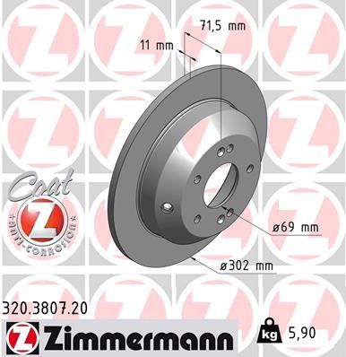 Zimmermann 320.3807.20 - Brzdový kotúč -