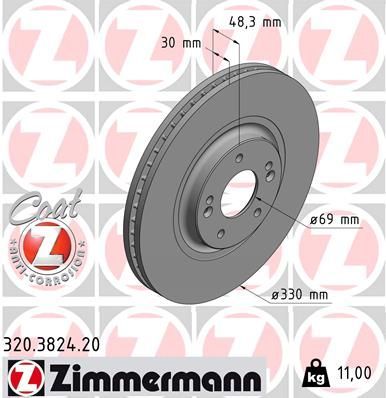 Zimmermann 320.3824.20 - Brzdový kotúč -