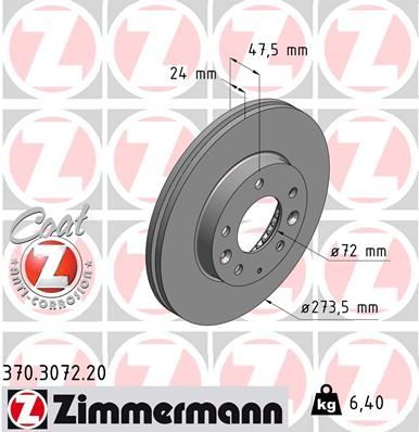 Zimmermann 370.3072.20 - Brzdový kotúč -