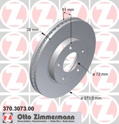 Zimmermann 370.3073.00 - Brzdový kotúč -