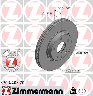Zimmermann 370.4403.20 - Brzdový kotúč -