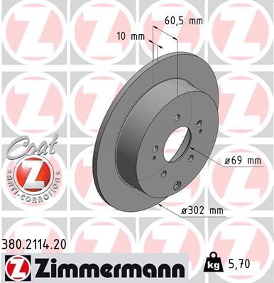 Zimmermann 380.2114.20 - Brzdový kotúč -