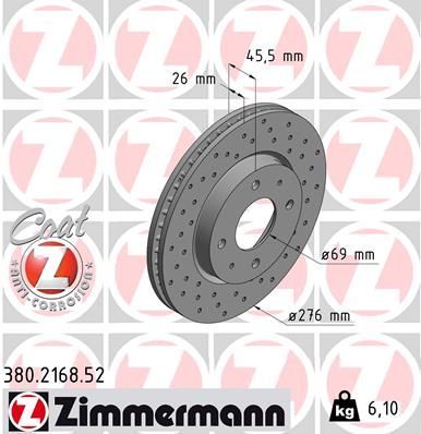 Zimmermann 380.2168.52 - Brzdový kotúč -