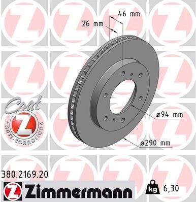 Zimmermann 380.2169.20 - Brzdový kotúč -