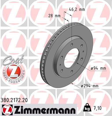 Zimmermann 380.2172.20 - Brzdový kotúč -