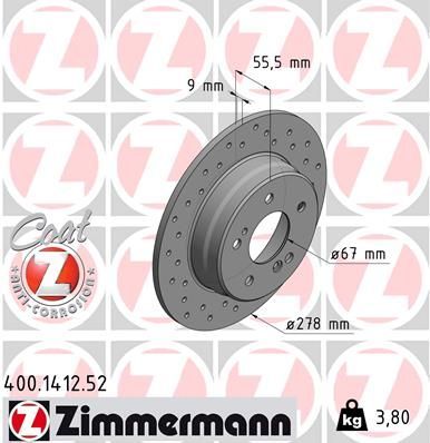 Zimmermann 400.1412.52 - Brzdový kotúč -