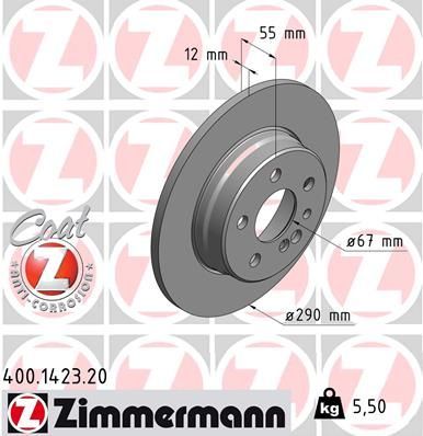 Zimmermann 400.1423.20 - Brzdový kotúč -