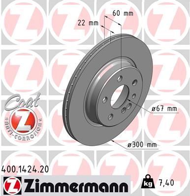 Zimmermann 400.1424.20 - Brzdový kotúč -
