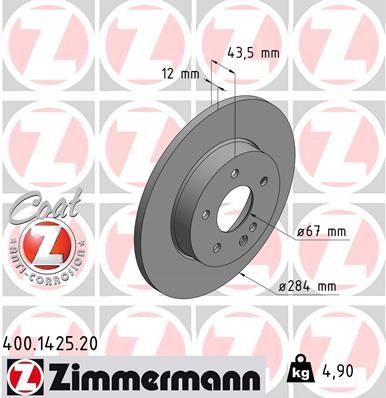 Zimmermann 400.1425.20 - Brzdový kotúč -