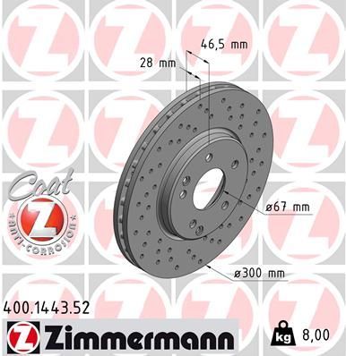 Zimmermann 400.1443.52 - Brzdový kotúč -