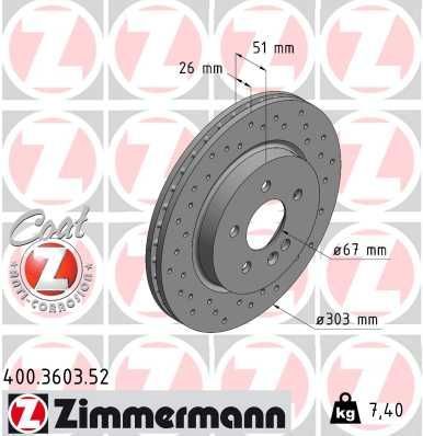 Zimmermann 400.3603.52 - Brzdový kotúč -