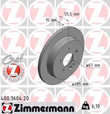 Zimmermann 400.3604.20 - Brzdový kotúč -